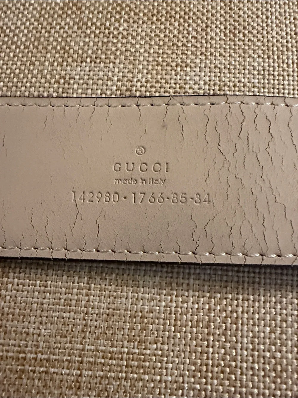 GUCCI WOMENS RED BELT SZ 85 Embossed GG BELT worn twice!Excellent. Dust bag too!